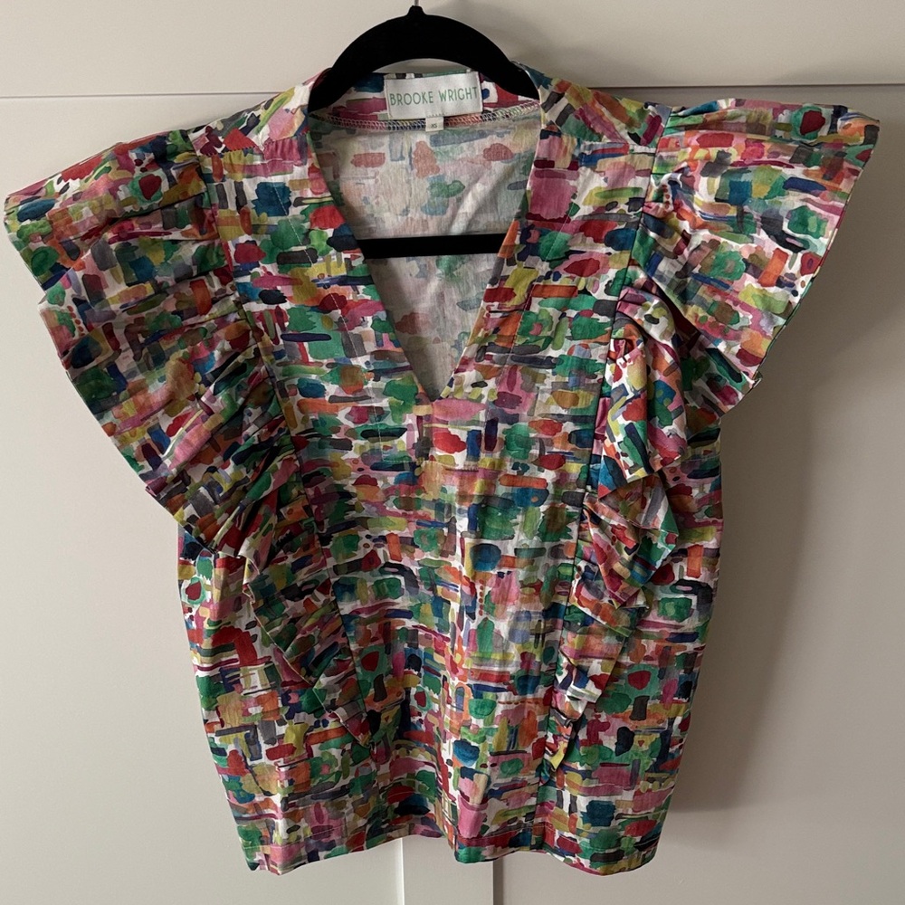 Brooke Wright Ruffle Sleeve Top - image 1